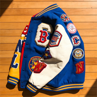 Veste universitaire pour homme sur mesure, broderie chenille de haute qualité, logo en lettres, veste bomber vintage, veste de baseball, veste letterman