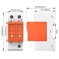 Protezione da Sovratensioni Monofase 1P+N Premium, SPD 20kA Nominale 40kA Corrente di Scarica Massima 420V AC, Protezione su Guida DIN