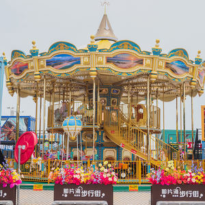 Manège à chevaux double avec 48 sièges, <span class=keywords><strong>musique</strong></span> et balançoires géantes - Product Image 4