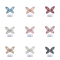 Applique papillon en strass tendance pour la décoration de chaussures et vêtements pour femmes, pièces de chaussures CY501-1 46x34mm