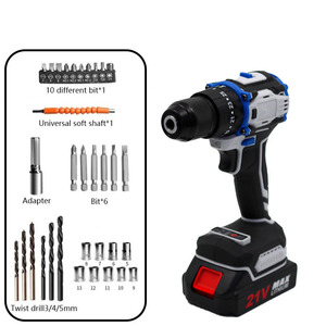 Perceuse <span class=keywords><strong>sans</strong></span> <span class=keywords><strong>fil</strong></span> LARIX 21V avec plusieurs outils électriques <span class=keywords><strong>sans</strong></span> <span class=keywords><strong>fil</strong></span>, perceuse à percussion électrique, ensemble de perceuses, chargeur de batterie au lithium - Product Image 1