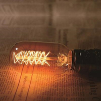Ampoule incandescente tubulaire antique T45, ampoule Edison vintage, verre ambré, 25W 40W 60W, lampe pour luminaires décoratifs