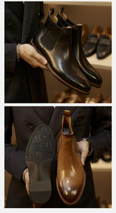 Zapatos <span class=keywords><strong>Derby</strong></span> de Hombre Estilo Italiano, Botas Chelsea de Tobillo Hechas a Mano con Cuero Genuino para Invierno, Transpirables y Elegantes - Product Image 6