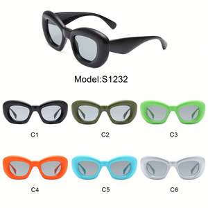 Lunettes de soleil œil de chat carrées tendance 2025 personnalisables avec logo, protection UV400, forme papillon gonflable pour femme - Product Image 5