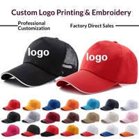 Topi Baseball Sporty 6 Panel Berbahan Katun dengan Logo Custom, Bordir, Lapisan Spons, Jaring, Dapat Disesuaikan, Cocok untuk Perjalanan Musim Panas, Model Snapback