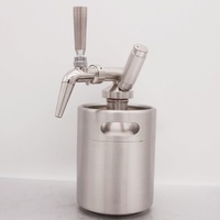 Système de kit de fût à bière maison, machine à café froid nitro maison, 64 oz / 2 L en acier inoxydable, kit de distributeur de mini fût