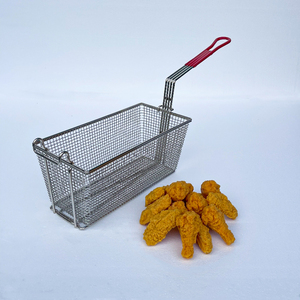 Cesta comercial para freír alambre de acero inoxidable, taco, patatas fritas, filtro cuadrado de pollo, cesta de fugas de red de aceite para freír eléctrica - Product Image 4