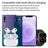 Chargeur sans fil pliable 3-en-1 CE/FCC Qi 15W, station de charge rapide 15W, veilleuse, support magnétique, pour iPhone 17 Series, entrée Type-C