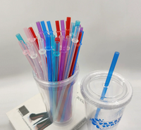 Pailles à boire réutilisables brillantes en gros, très vendues, 300 mm*10 mm, en PP de qualité alimentaire pour gobelet de 40 oz