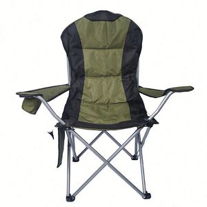 Chaise de camping pliable d'extérieur avec accoudoirs élargis et poches latérales, légère, idéale pour la plage et la pêche - Product Image 1