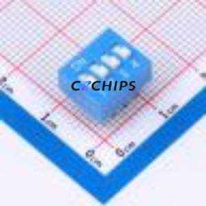 DS-04BP DIP Switch Through hole Component (THT) Switch ( Number of Switch Sections: 4 )( Lead Spacing: 2.54mm )( Color: Blue ) - Product Image 1