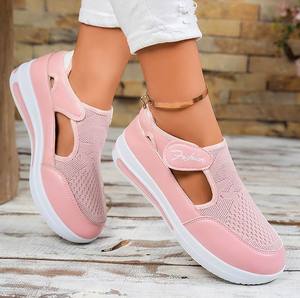 <span class=keywords><strong>Sneakers</strong></span> Leggere da <span class=keywords><strong>Donna</strong></span> <span class=keywords><strong>con</strong></span> Tomaia in Rete e Chiusura in <span class=keywords><strong>Velcro</strong></span>, Scarpe Antiscivolo Stile Walking, Produzione Diretta - Product Image 3