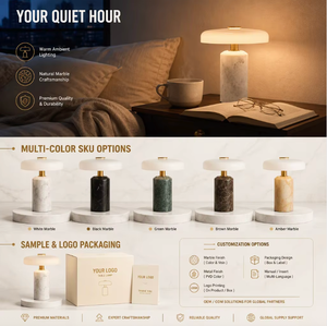 Lámpara de Mesa Moderna de Diseño Italiano con Base de Mármol y Pantalla Metálica, Decorativa para Sala de Estar, Dormitorio, Hotel, Oficina, Lámpara de Escritorio de Lujo para Mesa de Noche - Product Image 3