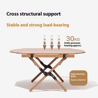 Mobi jardin moderne extérieur en bois massif rouleau d'oeufs Table octogonale pliable en aluminium métal produit à usage spécifique