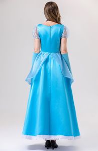 Disfraz de Princesa para Halloween - Vestido Azul con Diadema para Fiesta/Actuación Escénica para Mujeres - Product Image 6
