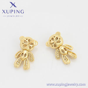 BLE-2169 و Xuping موضة 2022 الجملة غرامة مجوهرات الأطفال حزب مجوهرات الاصطناعية تشيكوسلوفاكيا 3A + 14K الذهب اللون قرط الاذن المرصع - Product Image 6