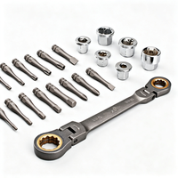 Perangkat Perkakas Soket Ratchet Multifungsi, Set Mata Obeng Torx Star Cross Hex, Peralatan Perbaikan Tangan Portabel