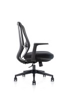 Nouvelle chaise de bureau d'ordinateur ergonomique en maille noire à dossier moyen personnalisé chaise noire