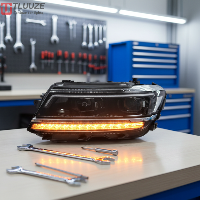 Full LED Headlight Assembly 12V New Bi-LED Projector 6000K DRL Streamer Turn Signal 6000 lm 35W Aftermarket Replacement