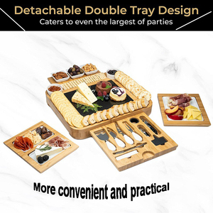 Tavole di salumi Set regalo di salumi bordo di formaggio di bambù Set di bordo regalo per i regali di riscaldamento della <span class=keywords><strong>casa</strong></span> della <span class=keywords><strong>mamma</strong></span> - Product Image 5