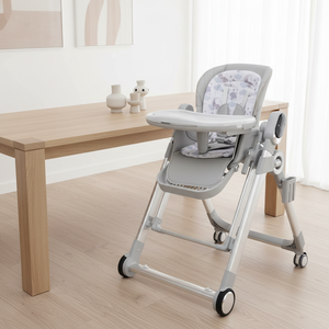 Chaise haute 3-en-1 avec plateau double couche, roues silencieuses universelles, hauteur réglable, 6 positions, cadre épaissi, ceinture de sécurité - Product Image 1