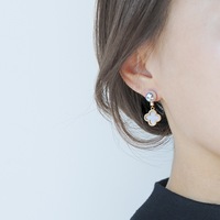 Boucles d'oreilles pendantes Sanqing pour femme, motif trèfle, perle d'eau douce naturelle, style tendance, usage quotidien, mariage, événements spéciaux