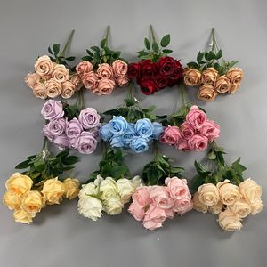 Artificial Rose Bouquet <b>Silk</b> <b>Flower</b> High Simulation Wedding Home Decor Photography Props Hand Held Bouquet - Product Image 3