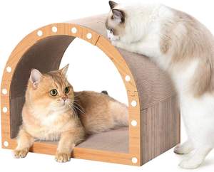 <span class=keywords><strong>Griffoir</strong></span> pour <span class=keywords><strong>chat</strong></span> durable et moderne en carton, antidérapant, sûr, grand format, avec tunnel de griffonnage, pour chats d'intérieur, toutes saisons, s'adaptant à la décoration de la maison - Product Image 1