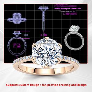 Хит продаж, лаборатория, сертифицированный gii GIA, прямоугольный Ограненный бриллиант 18 карат 14 карат, обручальное и обручальное кольцо из настоящего золота - Product Image 6