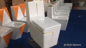 Bán buôn hiện đại màu đen một mảnh nhà vệ sinh chậu chậu thiết kế mới vuông gốm từ Triều Châu 20 bộ với cupc giấy chứng nhận - Product Image 5