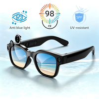 Lunettes intelligentes, monture en plastique et titane, design rond noir, lunettes de mode pour femmes et hommes