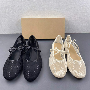 Élégantes Ballerines Mary Jane en Dentelle Florale pour Femme, Scintillantes avec Paillettes et Nœud Papillon, Chaussures de Mariage Respirantes - Product Image 1