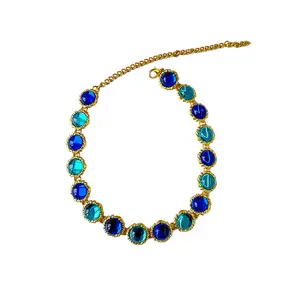 Unique Noble Turquoise Pendant Stone Romantic Handmade Crystal Jewelry Charm Necklace