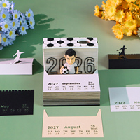 Calendrier 2027 Bloc-notes 3D Coupe du Monde de Football 2026 Souvenirs Art de la sculpture sur papier Notes autocollantes avec porte-stylo Décoration de bureau