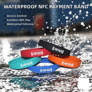 Bracelet intelligent en silicone NFC étanche personnalisé 13,56 MHz, bracelet RFID programmable, paiement sans argent liquide, contrôle d'accès - Product Image 2
