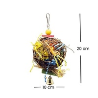 Bolas de hierba tejidas naturales, juguetes para pájaros, juguetes duraderos para viajes al aire libre, juguetes para masticar para loros, hámsteres, conejos