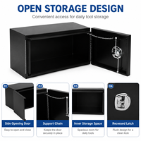 Boîte à outils pour camion en acier au carbone 36"x18"x18" avec porte rabattable, revêtement en poudre noire, rangement verrouillable pour remorque, pick-up, camions de travail