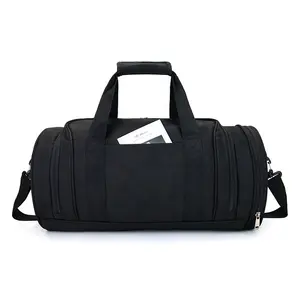 Sac de sport de luxe noir en Polyester d'affaires, sac de voyage imperméable avec compartiment à chaussures