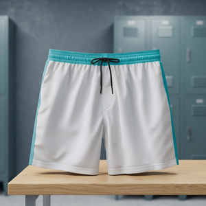Men Quick Dry Sports Shorts <b>Elastic</b> Waist Drawstring Contrast Side Stripe Athletic Gym Training Shorts - Product Image 3