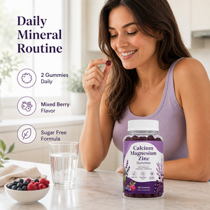 Marque privée Complément alimentaire Premium Vitamines Supplément Vitamines Calcium Magnésium Zinc Gommes pour des os et des dents en bonne santé - Product Image 5