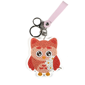 Tout nouveau enfants main exercice bricolage jouets usine en gros sac ornement cadeau passe-temps kit diamant peinture hibou porte-clés - Product Image 2