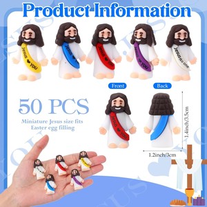 Mini figurines en verre de Jésus, Jésus t'aime, jouets religieux pour la Cérémonie du Dimanche, cadeaux pour fêtes religieuses - Product Image 2