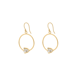 Pendientes de Aro Abierto Primal Glow con Diseño de Halo de Cristal Natural, Joyería Geométrica Inspirada en la Naturaleza para Mujer, Regalo - Product Image 1