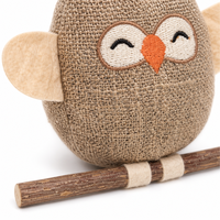 Jouet pour chat avec herbe à chat et bâton de silvervine, jouet interactif naturel pour chat en forme de hibou, jouets à plumes pour chats d'intérieur