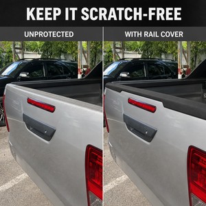 Ensemble de protections de rail de coffre en ABS noir mat texturé (fixation adhésive 3M) pour Toyota Hilux Revo / Revo Rocco / GR - Product Image 5