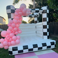 GMY Gonflables Château gonflable pour enfants Gonfiabili Château Gonflable Professionnel Maison gonflable à carreaux noirs et blancs