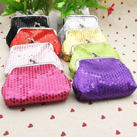 Nouvelle bourse à monnaie en polyester à paillettes avec fermeture à fermoir, mini pochette à monnaie unisexe pour enfants, haute qualité, usage quotidien