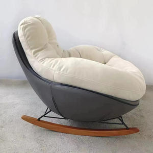 Salon bureau utilisation chaise longue pivotante Vintage en cuir véritable Aviation <span class=keywords><strong>oeuf</strong></span> chaise Style rétro <span class=keywords><strong>fauteuil</strong></span> pivotant inclinable - Product Image 1