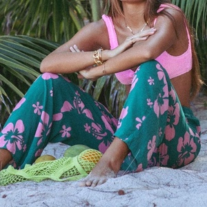 Pantalones con Cordón de Diseño Personalizado con Estampado Hawaiano, Pantalones Casuales de Lino de Alta Calidad - Product Image 4