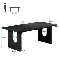 Bureau de direction moderne, grand bureau d'ordinateur de 70,9 pouces, table de conférence, table de salle de réunion, noyer foncé noir
